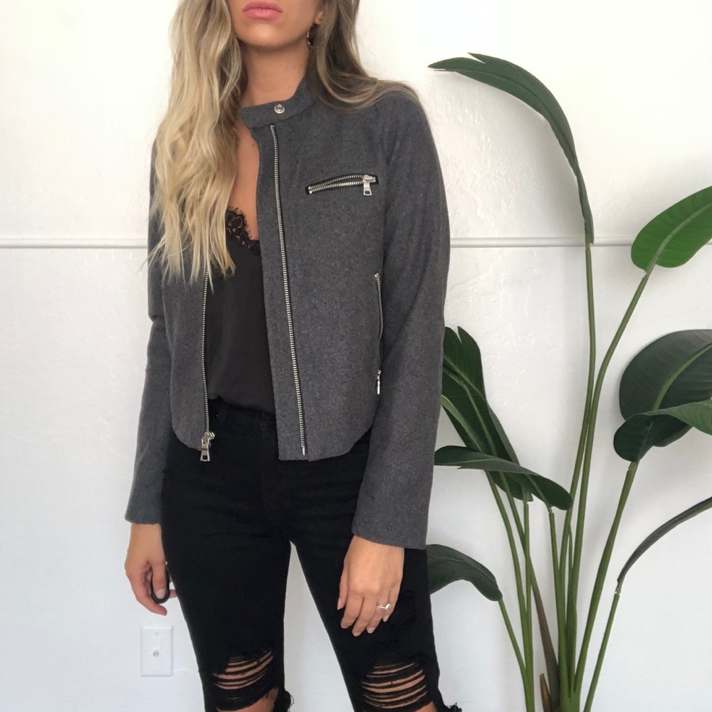 {GAP} wool blend moto jacket